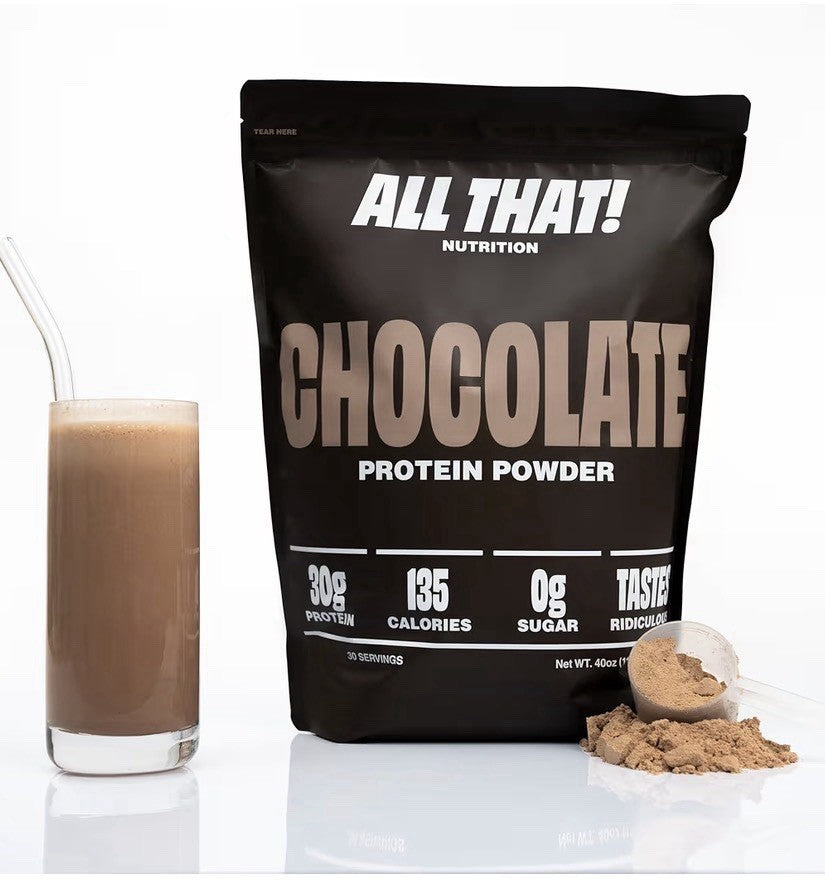 ALL THAT! NUTRITION Chocolate Protein Powder Whey Protein 30 Servings