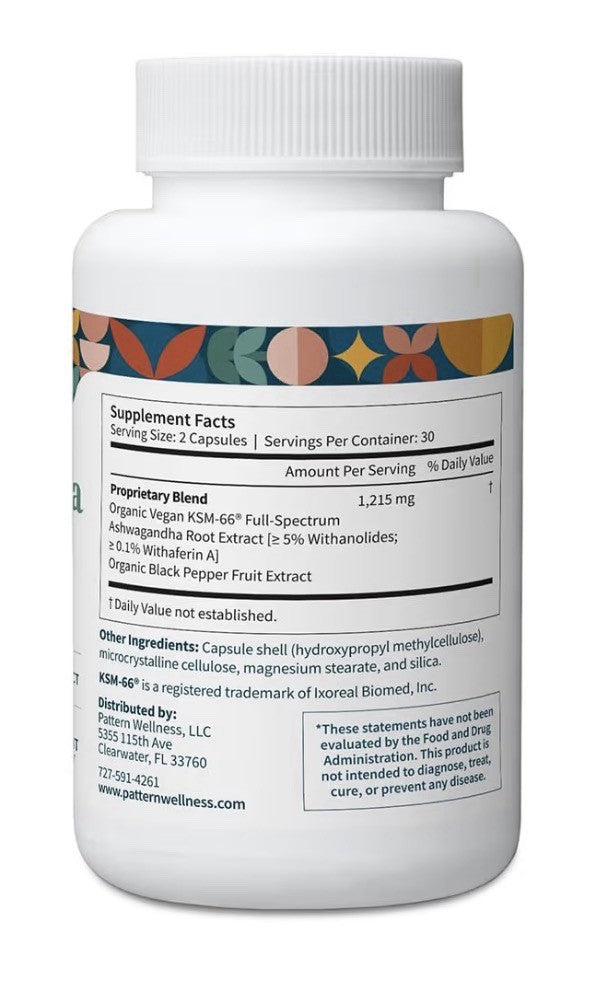 3Pack Pattern Wellness Ashwagandha Complex Stress & Mood Support for Men & Women