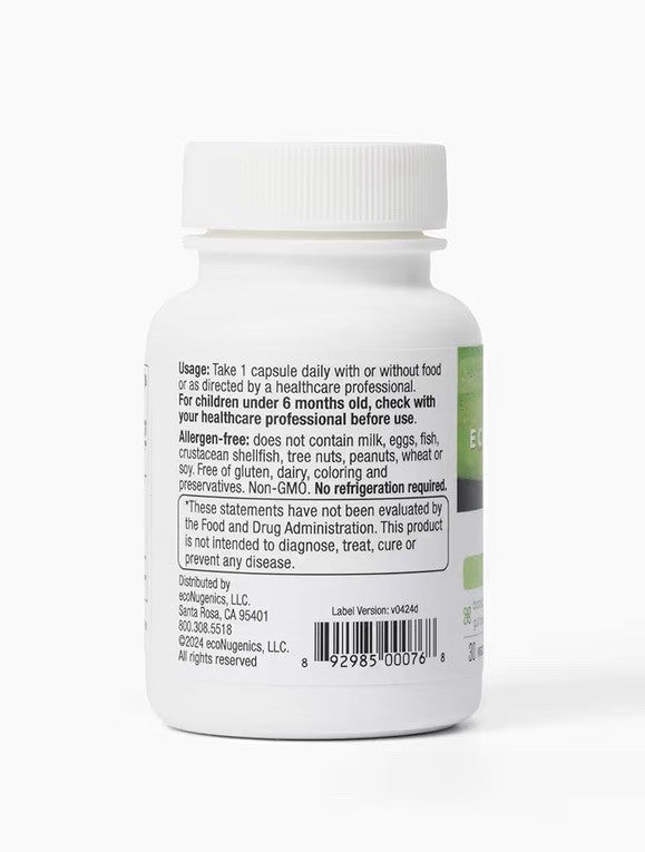 EcoNugenics PowerBiotic Prebiotic Probiotic & Postbiotic for Men & Women 30 Caps