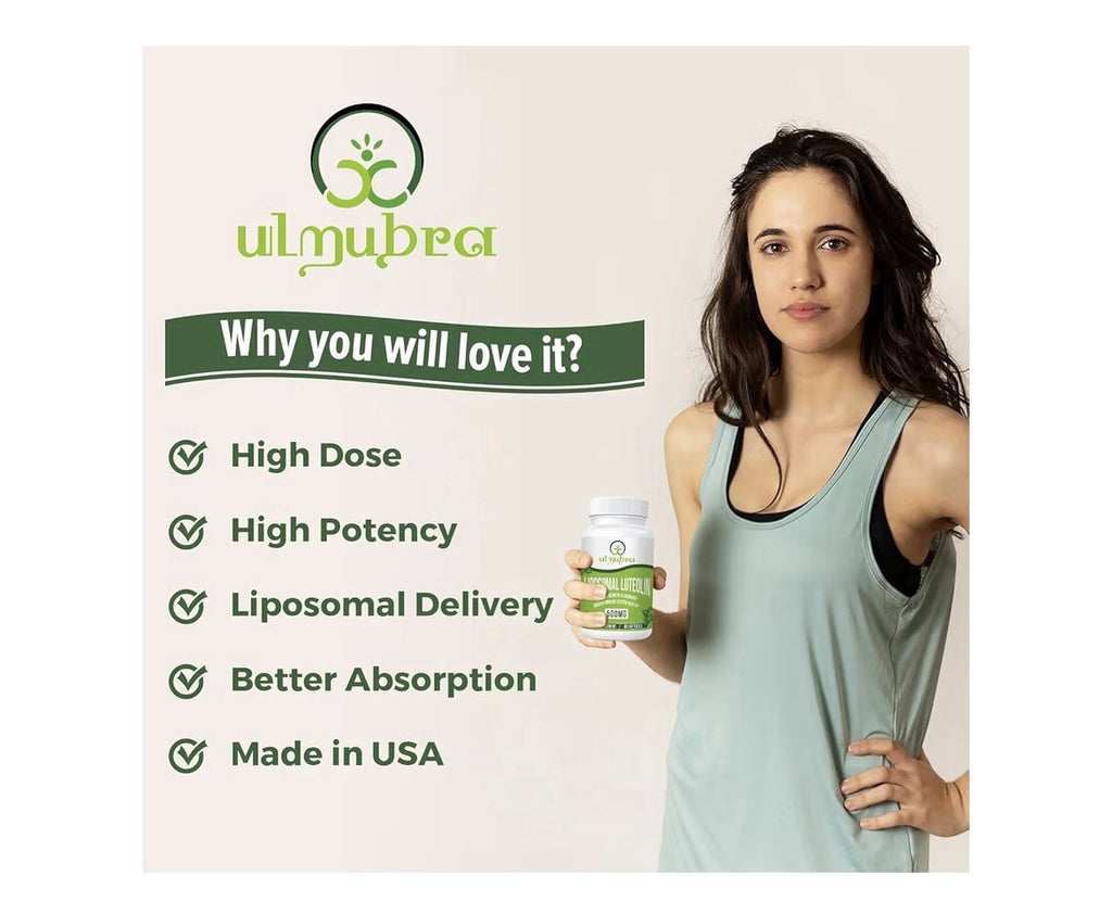 2 Pack Ulmubra Liposomal Luteolin 500MG Maximum Absorption Potent Flavonoid