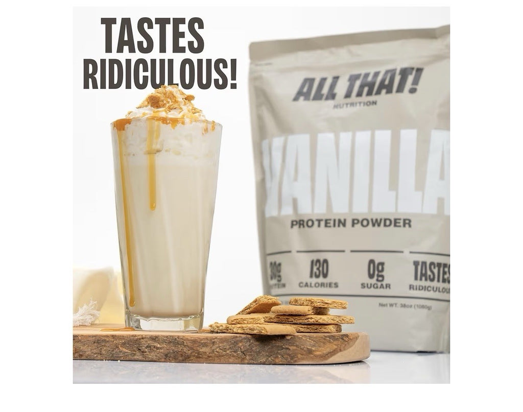 ALL THAT! NUTRITION Vanilla Protein Powder Whey Protein 30 Servings