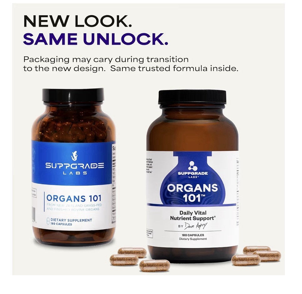 Suppgrade Labs Organs 101 Daily Vital Nutrient Support Grass-Fed Beef 180capsule