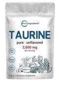 Micro Ingredients Taurine Powder Pure Unflavored 2000mg Per Serving 1 Kg