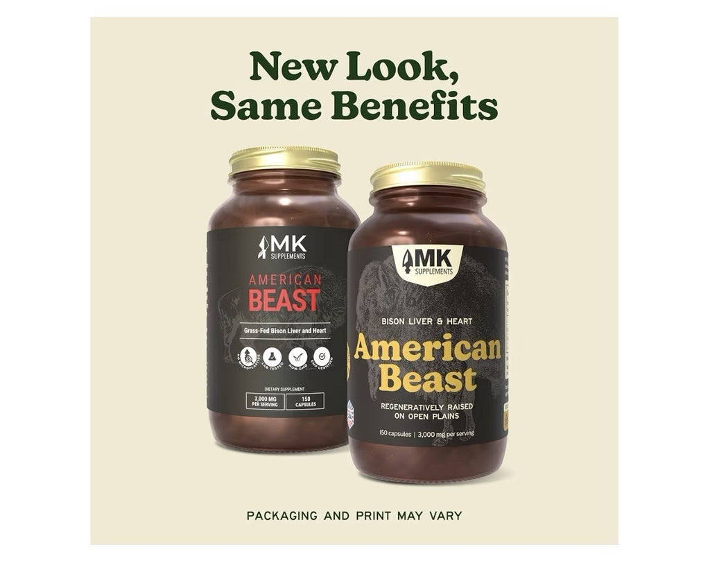 MK Supplements American Beast Bison Liver& Heart Organ Supplement Athletes 150ca