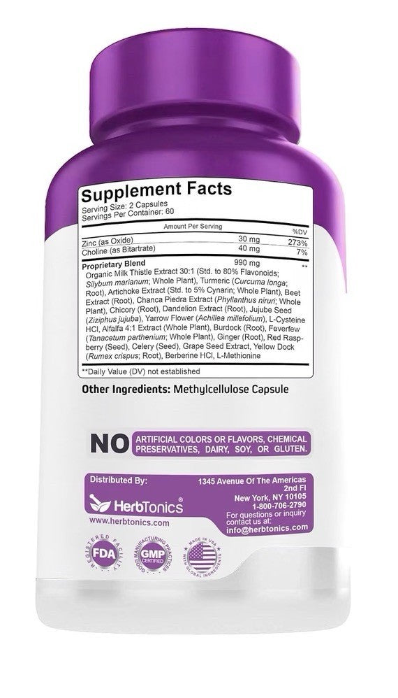 2 Pack Herbtonics Liver Tonic Liver Support Cleanse Detox Repair 4 Month Supply