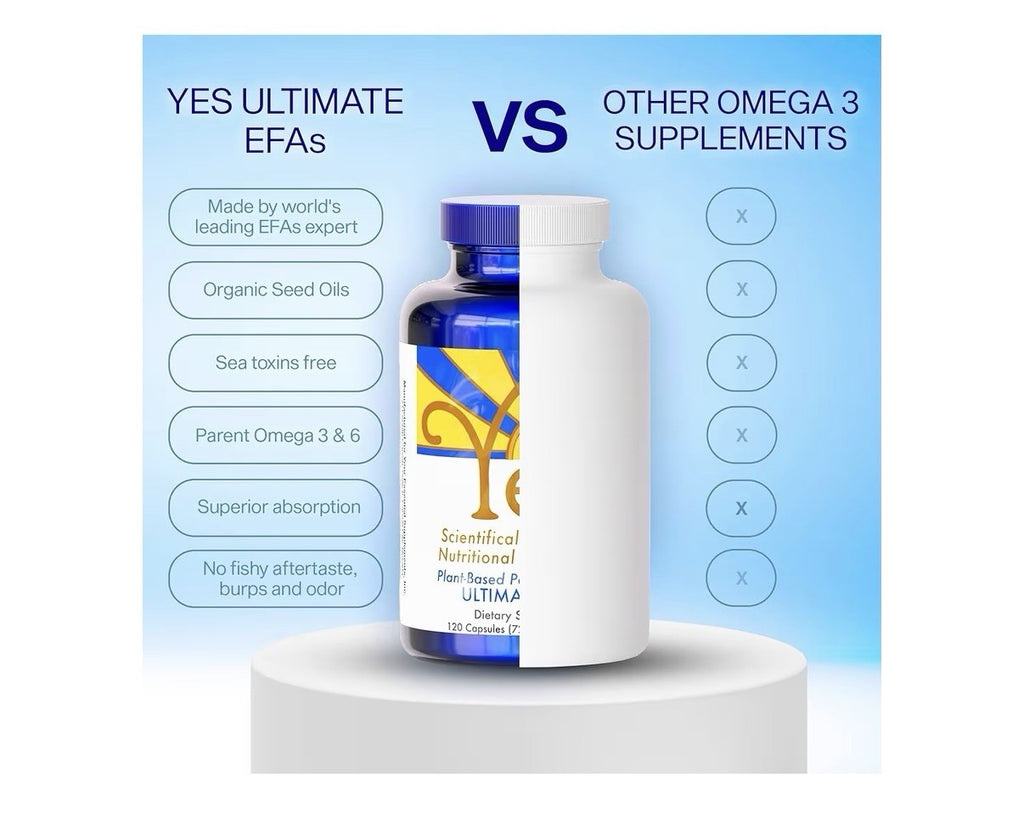 4 Pack ULTIMATE EFAs YES Plant-Based Omega 3-6-9  Fish Oil Heart Skin Eye Immune