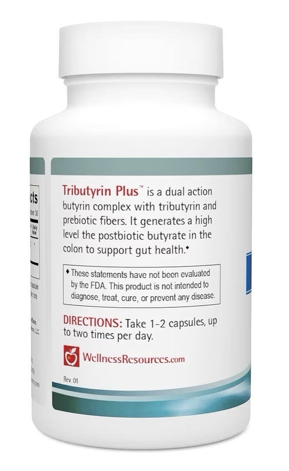 Wellness Resources Tributyrin Plus Postbiotic Supplement for Gut Health 60 Caps