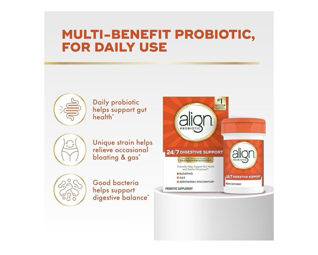 Align Probiotic 24/7 Digestive Support Bloating Gas Help for Women & Men 2 Packs