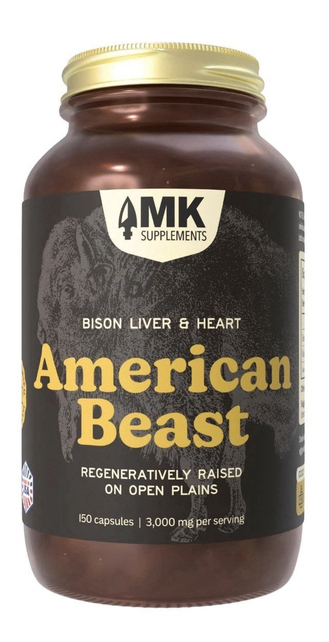 MK Supplements American Beast Bison Liver& Heart Organ Supplement Athletes 150ca