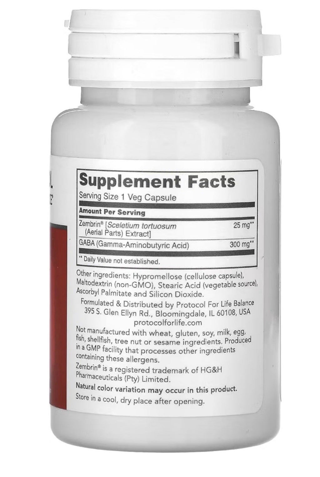 PROTOCOL FOR LIFE BALANCE Sceletium Extract Zembrin Calm And Alertness 60Capsule