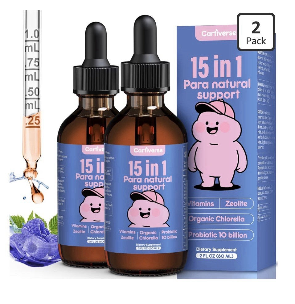 2Pack Cartiverse 15 in 1 Para Natural Support Parasite Cleanse for Humans & Kids