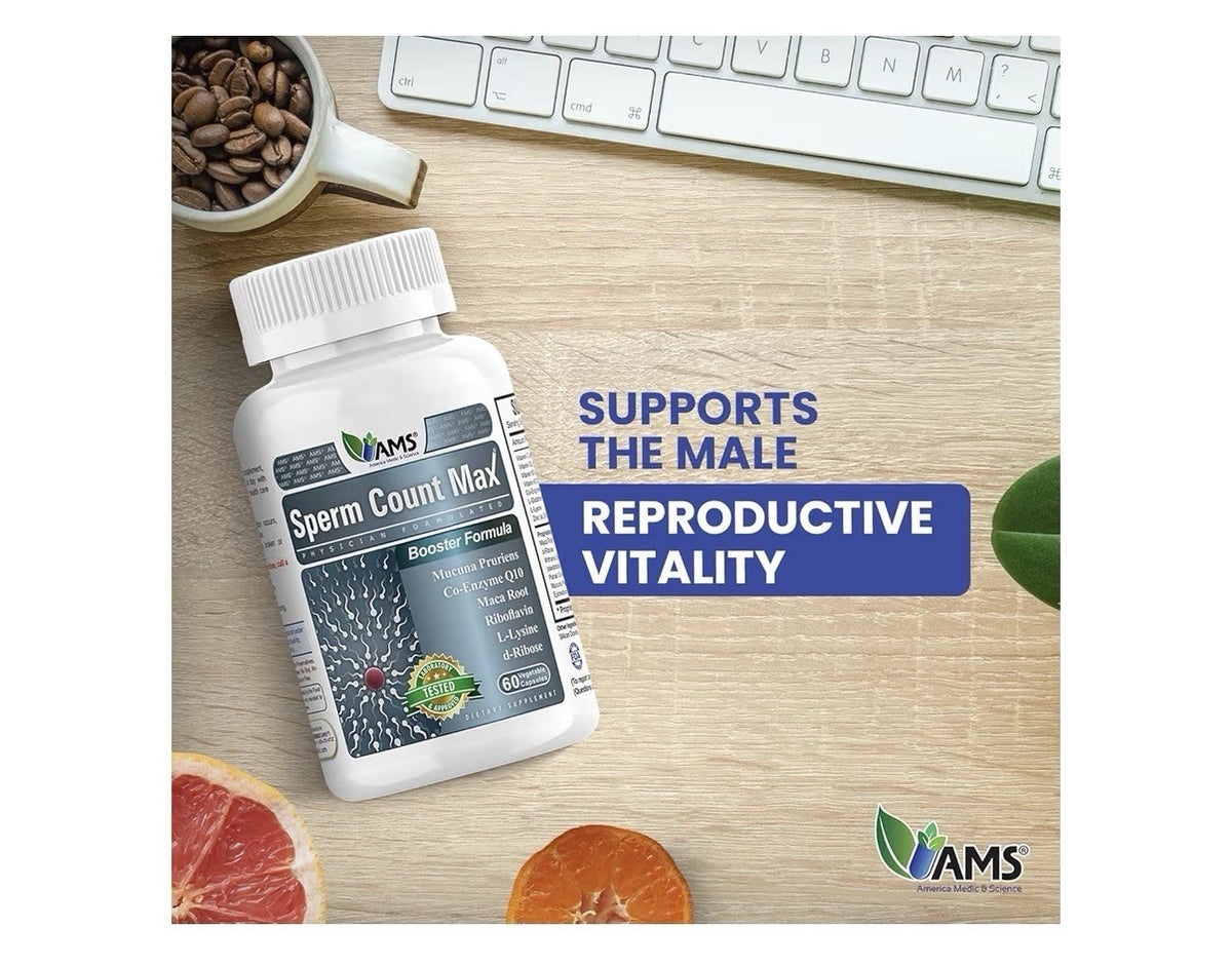 America Medic & Science Sperm Count Max Booster Formula Male Fertility 60capsule
