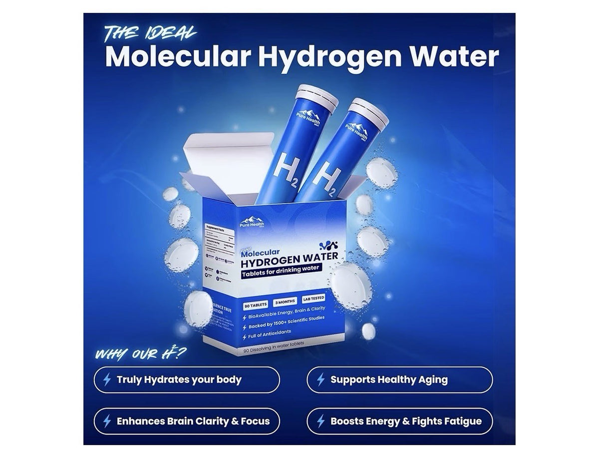 Pure Health Max Hydrogen Water Tablets for Drinking Water H2 Molecular 90Tablets