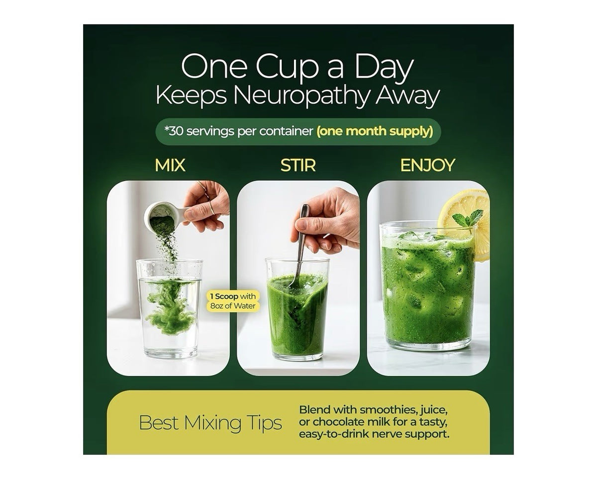 The Nerve Brand Neuropathy Blend Powder Nerve Health 30 Servings Citrus Breeze