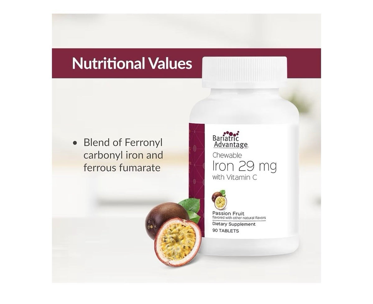 Bariatric Advantage Chewable Iron 29 mg for Bariatric Surgery Patients 90Tablets