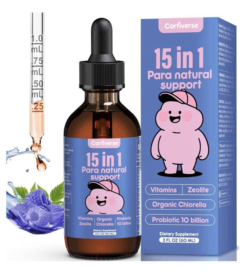 Cartiverse 15 in 1 Para Natural Support Parasite Cleanse for Humans & Kids 2oz