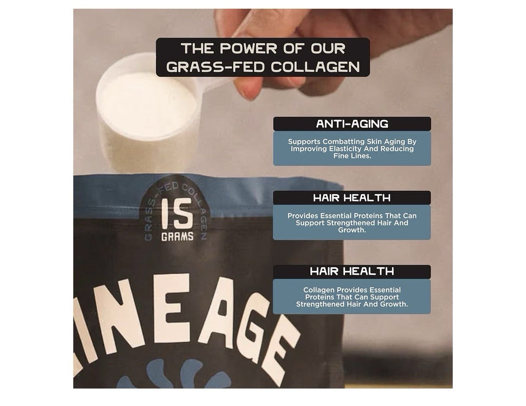 Lineage Provisions Grass Fed Collagen Powder UNFLAVORED 30 Servings Unflavored