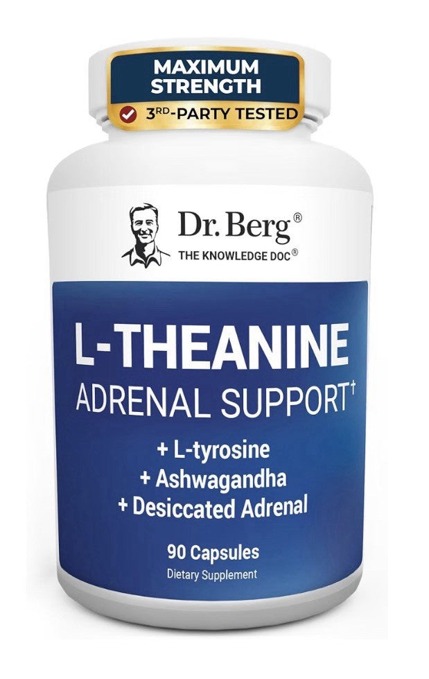 Dr. Berg L-Theanine Adrenal Support + L-Tyrosine + Ashwagandha 90 Capsules