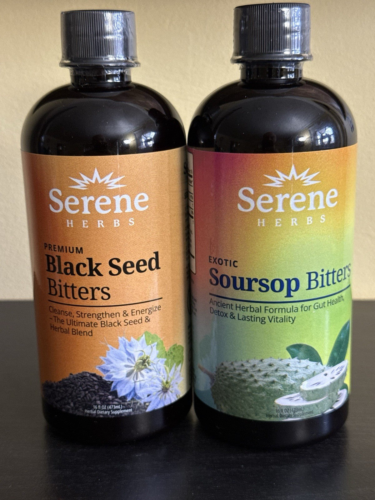 Serene HERBS Soursop Bitters & Black Seed Bitters Bundle Detox And Cleanse