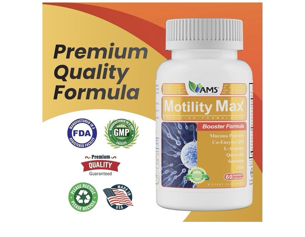 America Medic & Science Motility Max Booster Formula Sperm Motility 60 Capsules