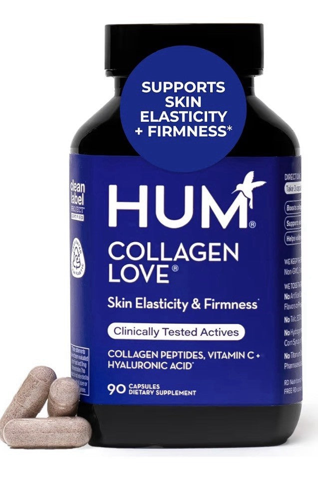 HUM Collagen Love Skin Supplement Skin Elasticity & Firmness Women & Men 90 Caps