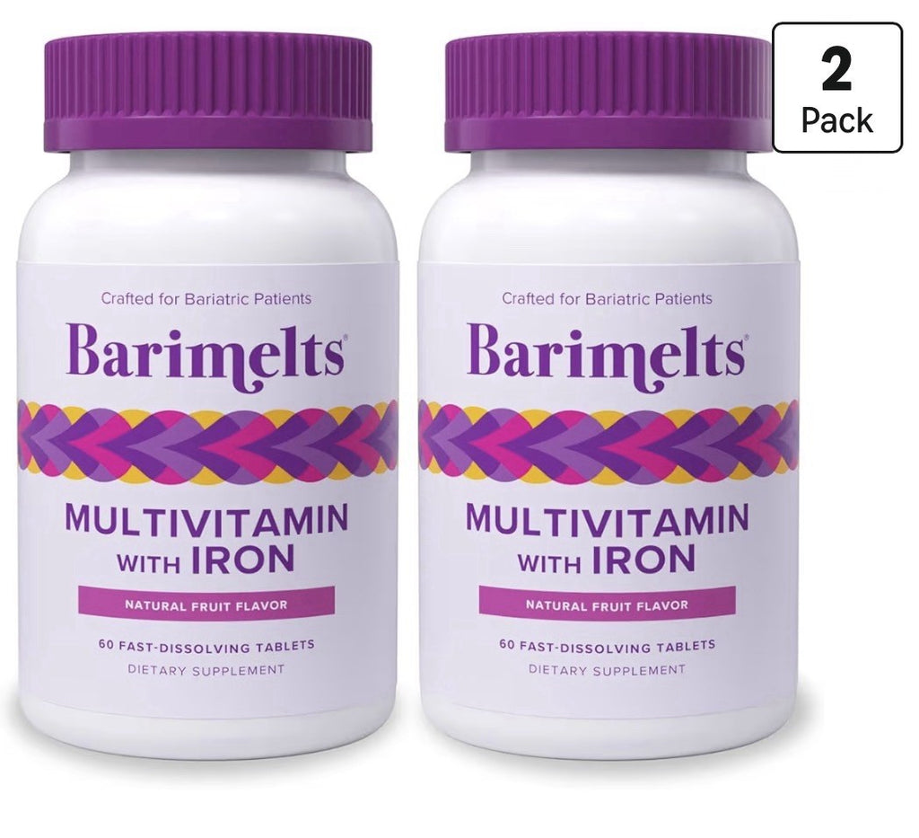 2pack BariMelts Multivitamin with Iron Bariatric Vitamins for Women Fruit Tablet