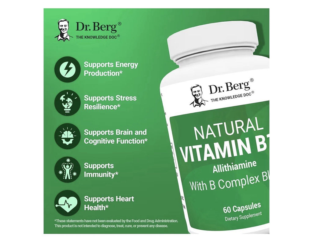 Dr. Berg Natural Vitamin B1+ Allithiamine With B Complex Blend Woman & Men 60cap