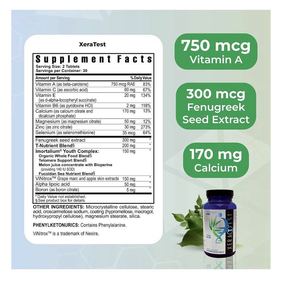 Youngevity XeraTest™ Hormonal Support for Men Hormonal Wellness Brain Health 60T