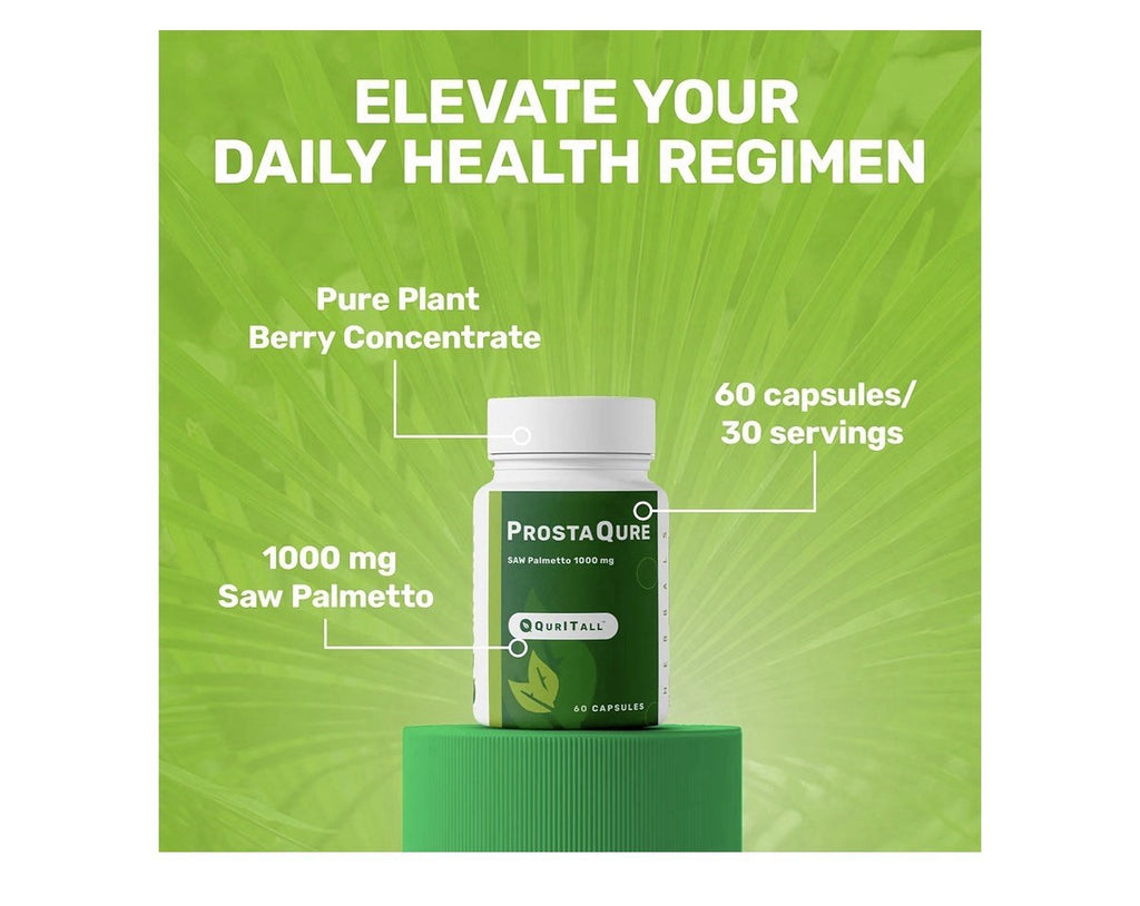QurltAll ProstaQure Saw Palmetto 1000 mg Prostate Supplement Men Health 60 Caps