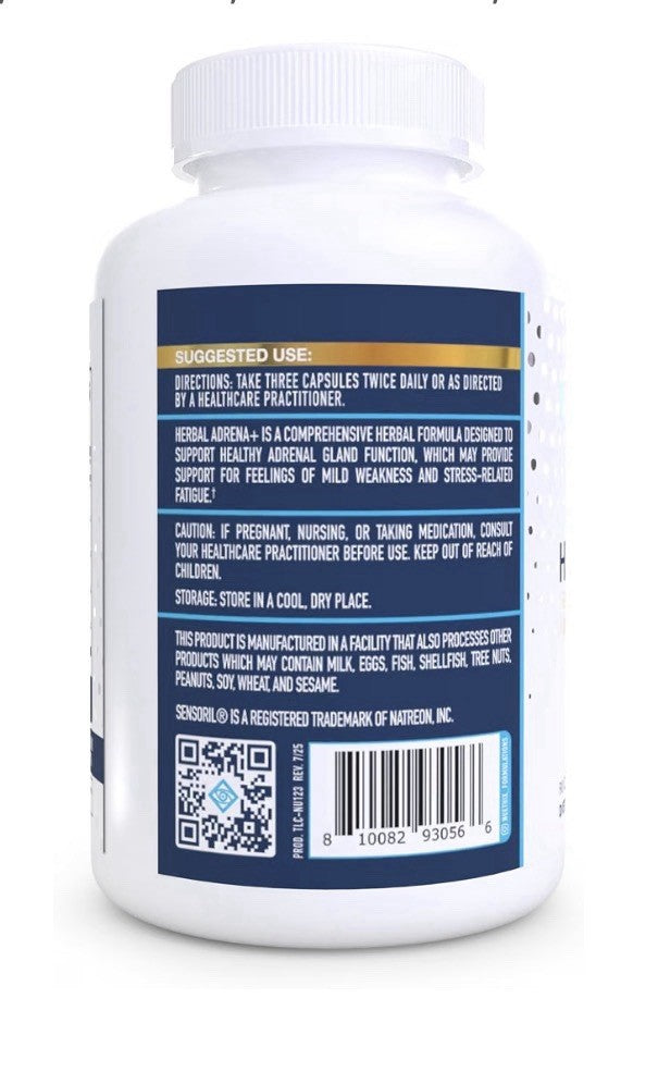 NuEthix Herbal Adrena+ Herbal Support For Healthy Adrenal Function 90 Capsules