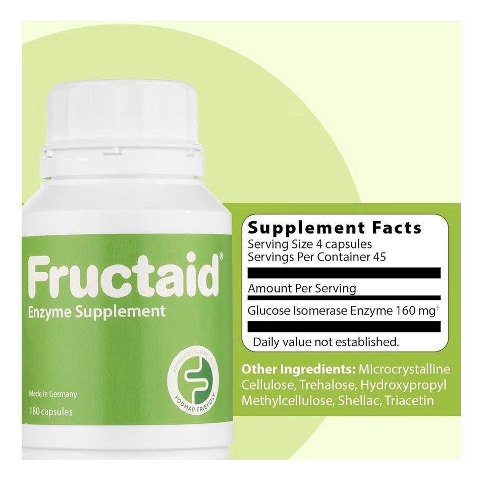 Fructaid Enzyme Supplement Enjoy Fruits, Soft Drinks And Sweets Again 180Capsule