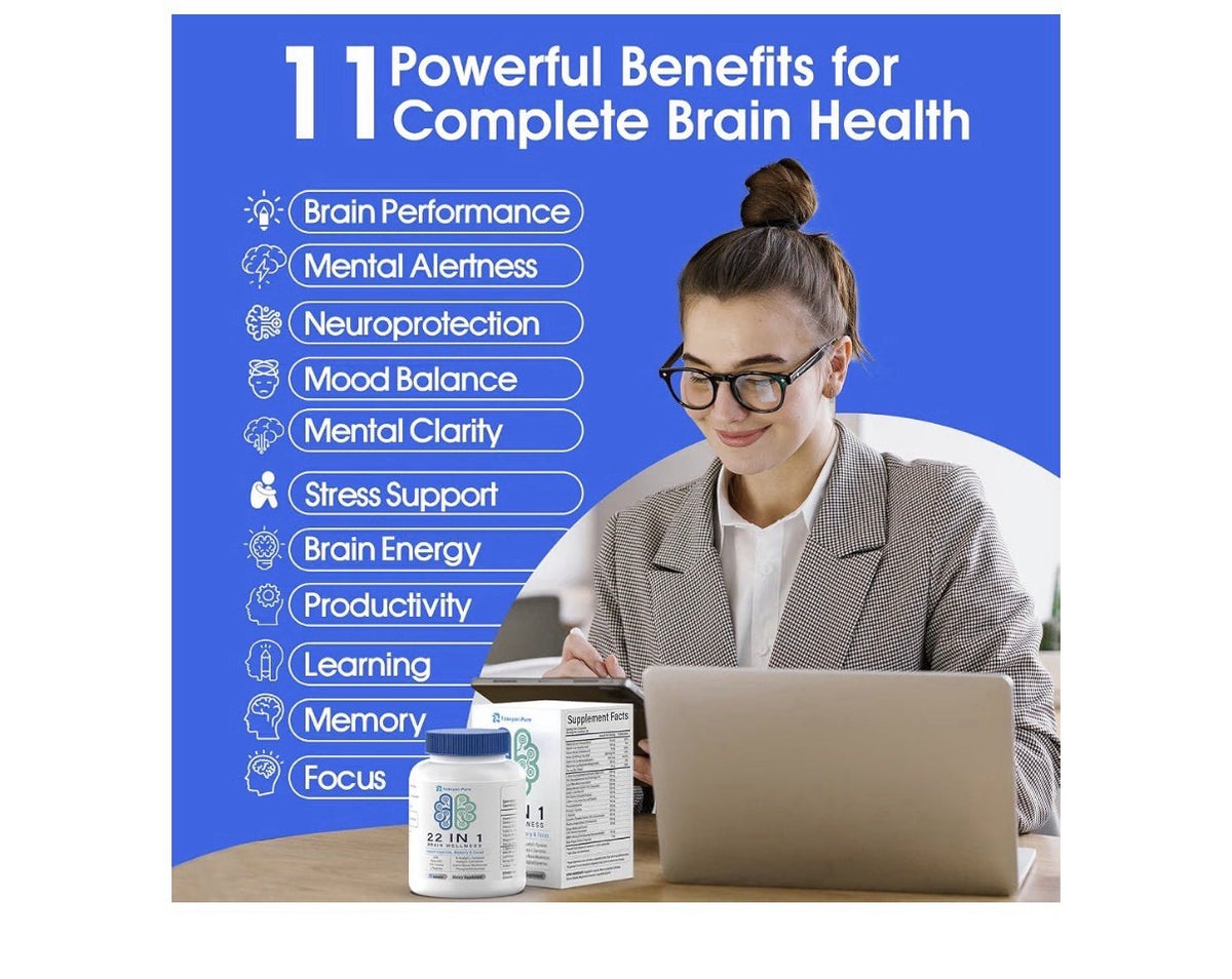 Tzaxyan Pure Brain Wellness for Memory Focus Clarity Cognitive Improvement 60cap