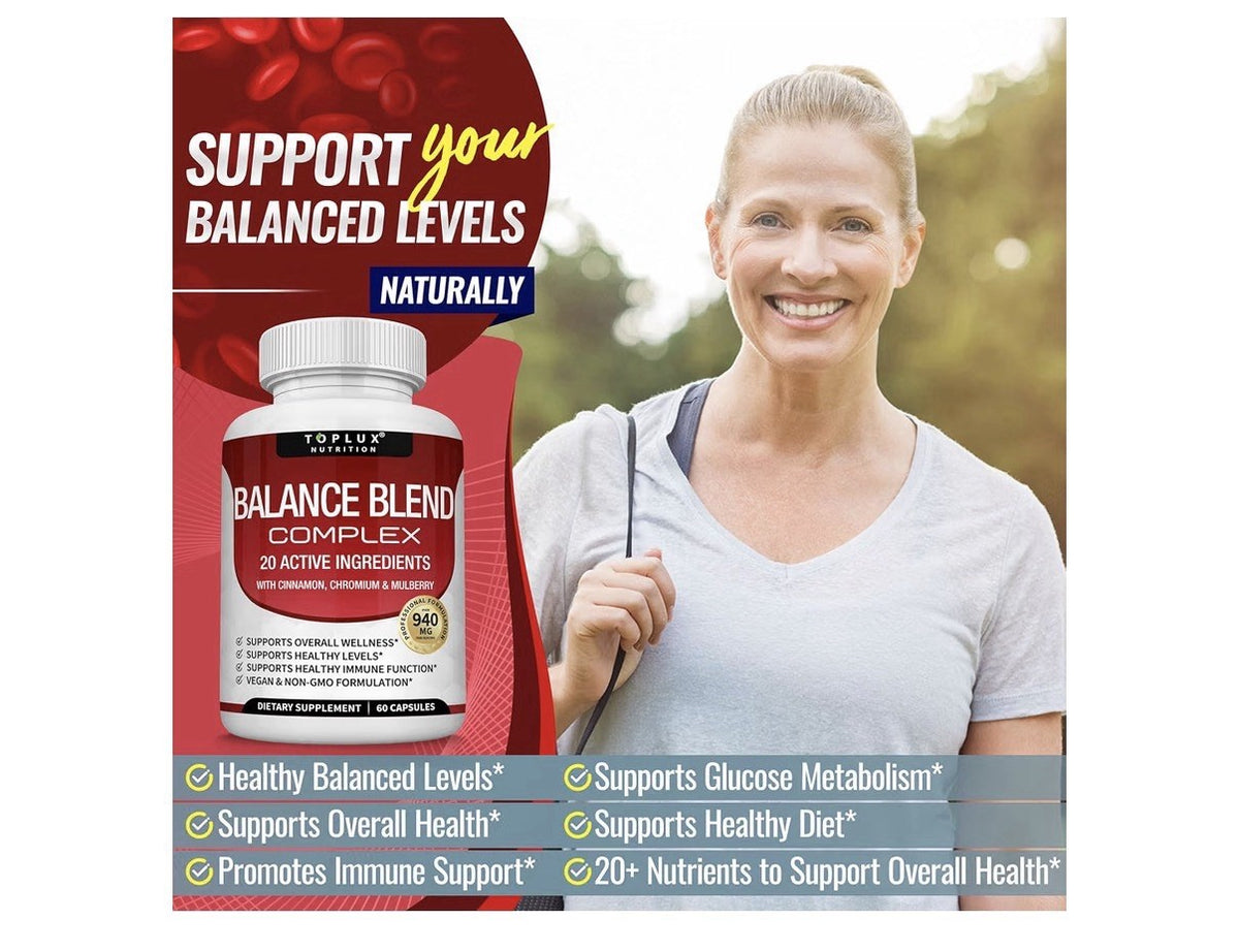 Toplux Blend Complex 20 Active Ingredients Natural For Women & Men 60 Capsules