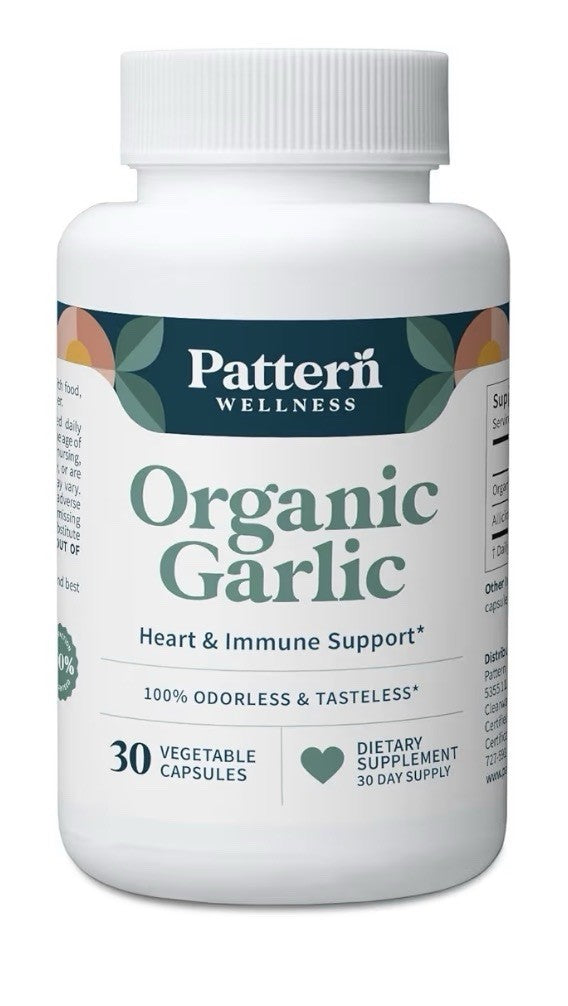 Pattern Wellness Organic Garlic Heart & Immune Support Odorless Tasteless 30caps