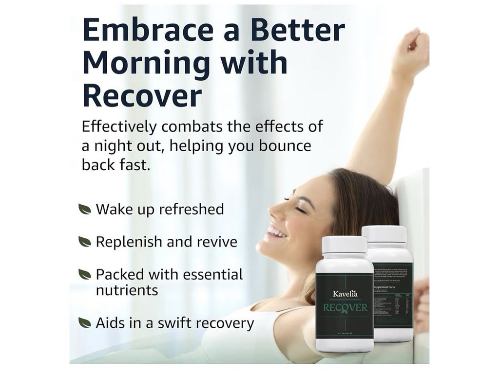 Kavelia Recovery Pre & Post Drinking Aid Liver Support Hydration Electrolytes