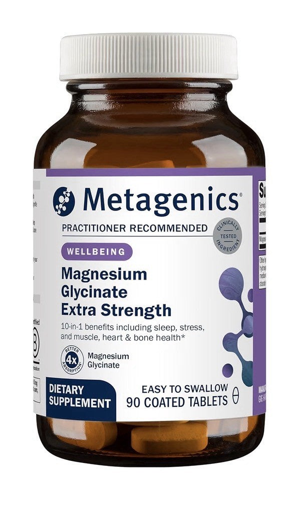 Metagenics Magnesium Glycinate Extra Strength Sleep Stress Bone Heart 90 Tablets