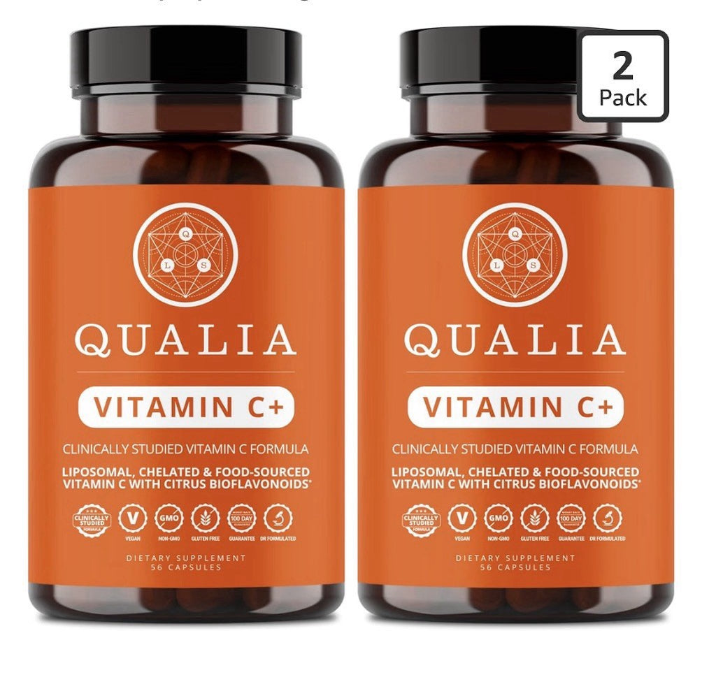 2 Pack Qualia Vitamin C+ LIPOSOMAL, CHELATED & FOOD-SOURCED VITAMIN C