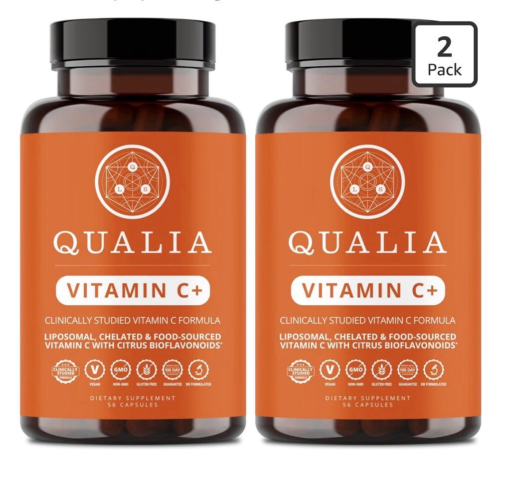 2 Pack Qualia Vitamin C+ LIPOSOMAL, CHELATED & FOOD-SOURCED VITAMIN C