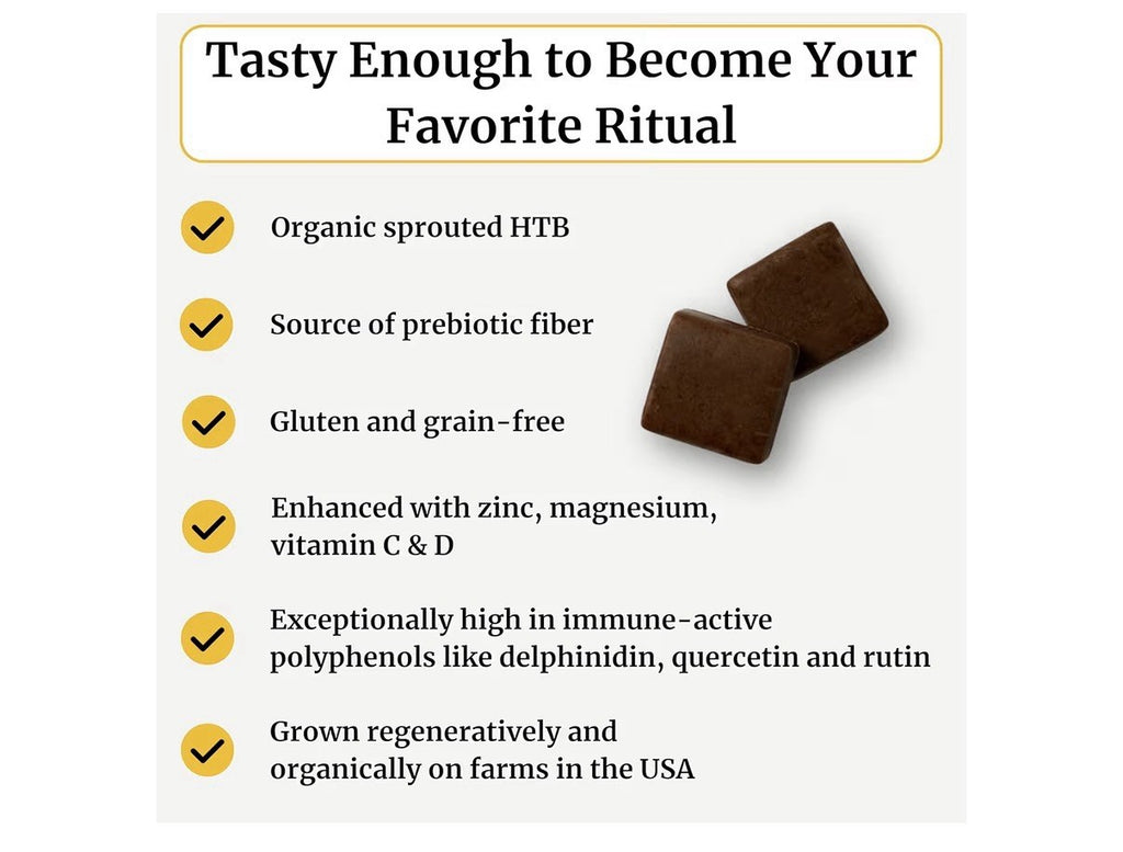BIG BOLD HEALTH HTB Immune Energy Chews Organic Himalayan Tartary Chocolate 60ct