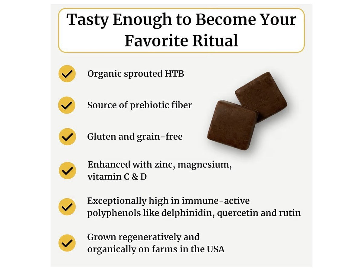 BIG BOLD HEALTH HTB Immune Energy Chews Organic Himalayan Tartary Chocolate 60ct