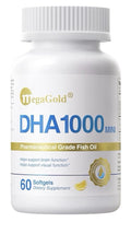 MegaGold DHA 1000 Fish Oil Omega 3 Supplement Brain Visual Function Support 60sg
