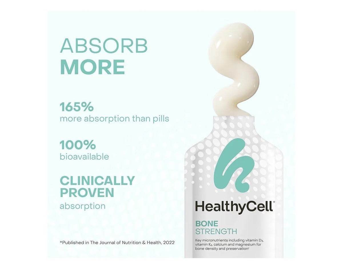 Healthycell Bone Destiny Support Strength Liquid Bone Health Supplement 30Gel Pk