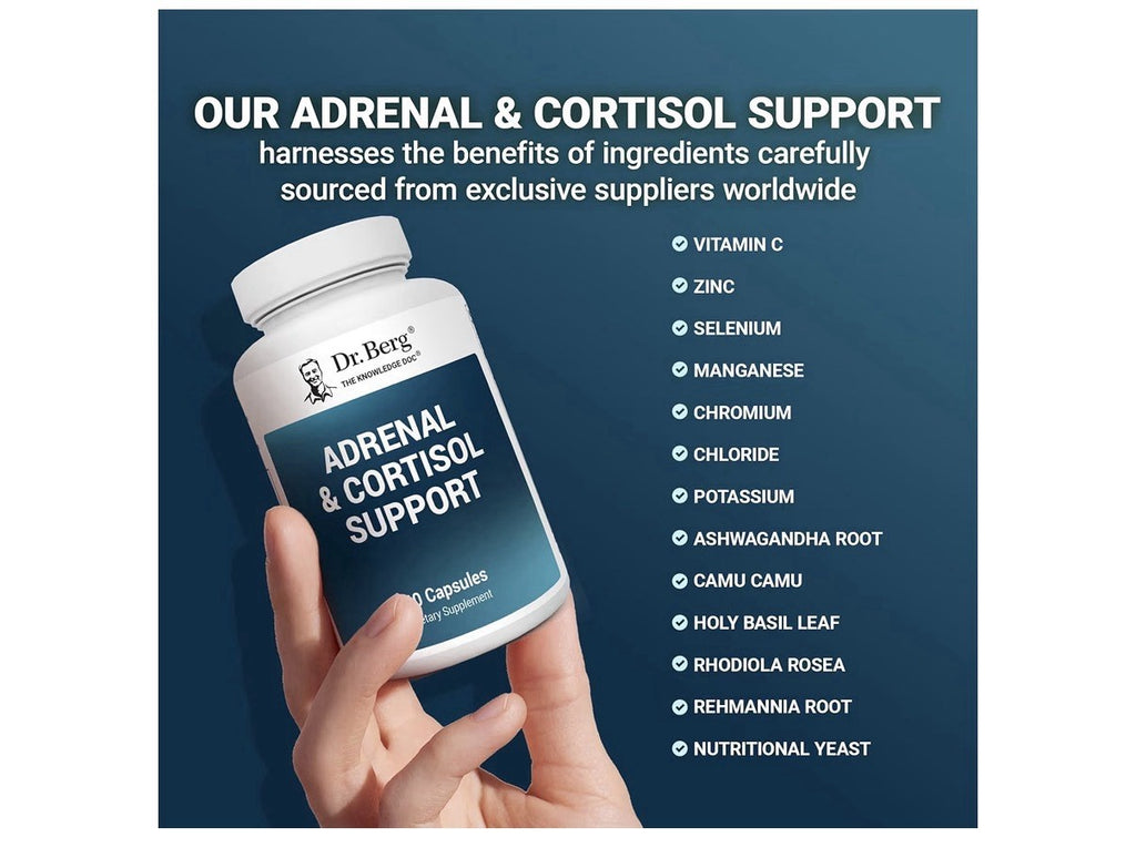 Dr. Berg Adrenal & Cortisol Support Mood Focus Relaxation Stress Support 60 Caps