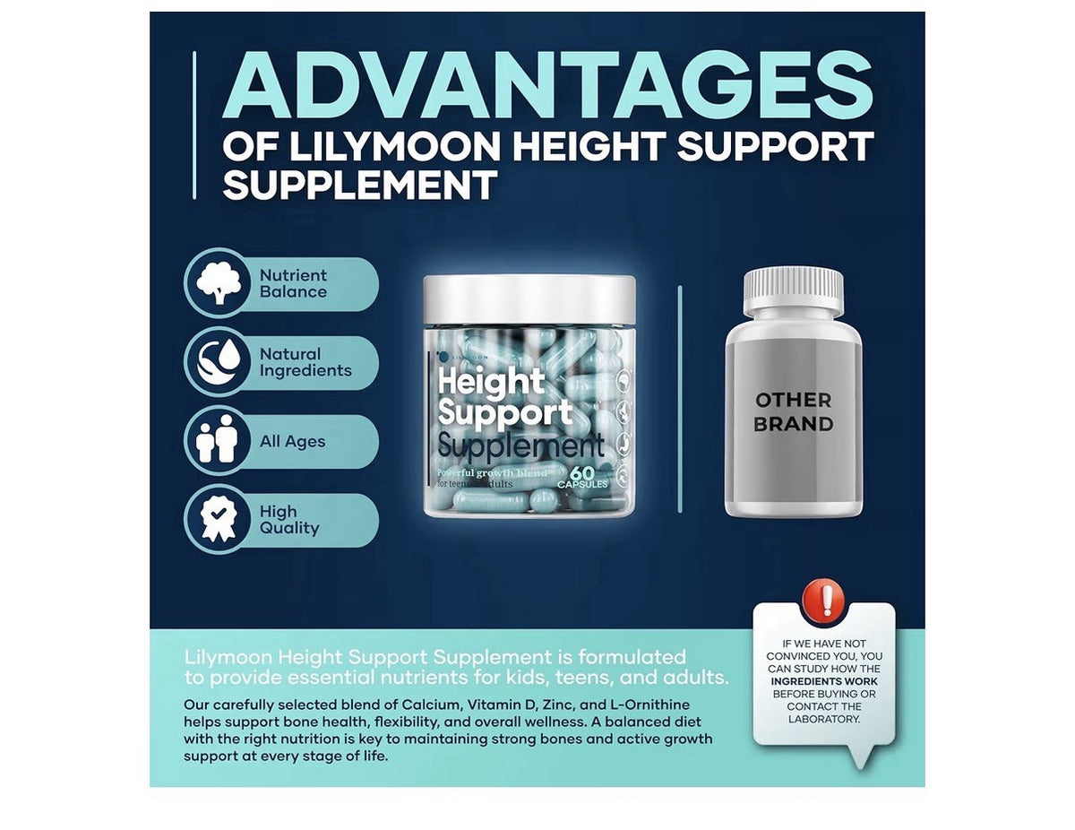 LM LILYNUTRAMOON Height Support Supplement  Powerful Growth Tens & Adults 60Caps