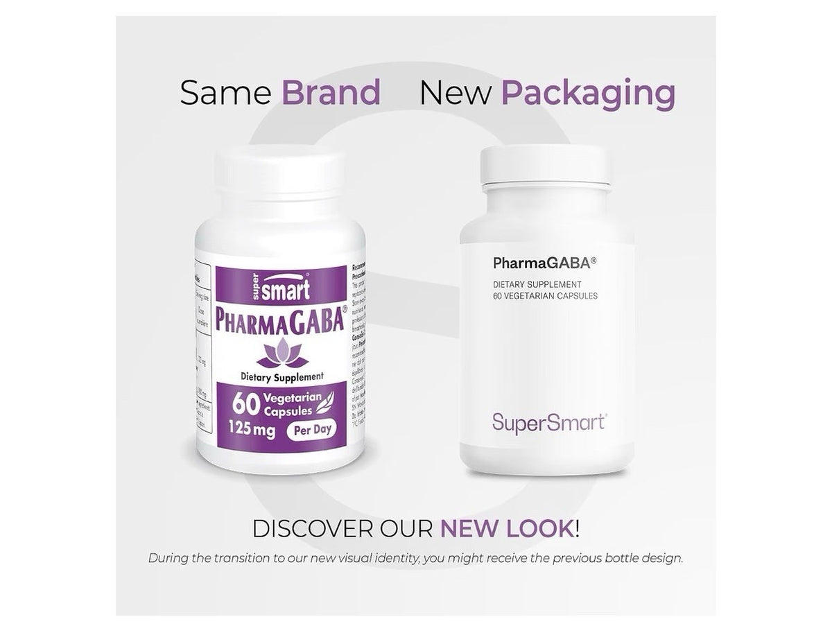 Supersmart Pharma GABA 125mg per Day Patented 60 Vegetarian Capsules