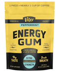 Viter Energy Gum Peppermint Vitamin B3 B6 B9 B12 Caffeinated Total 180 Pieces