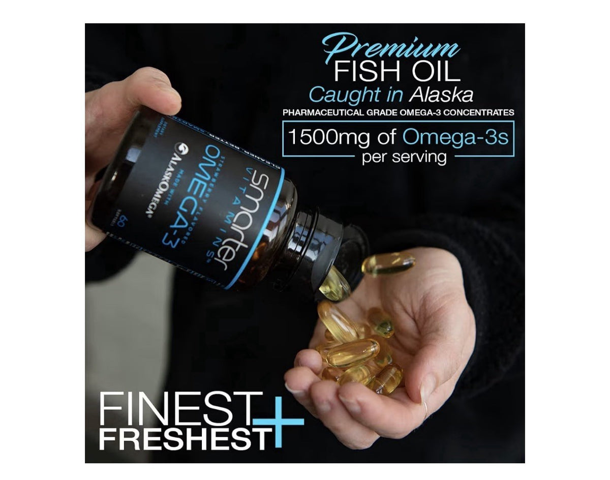 3 Pack SmarterVitamins Omega 3 Fish Oil Made With AlaskaOmega DHA EPA
