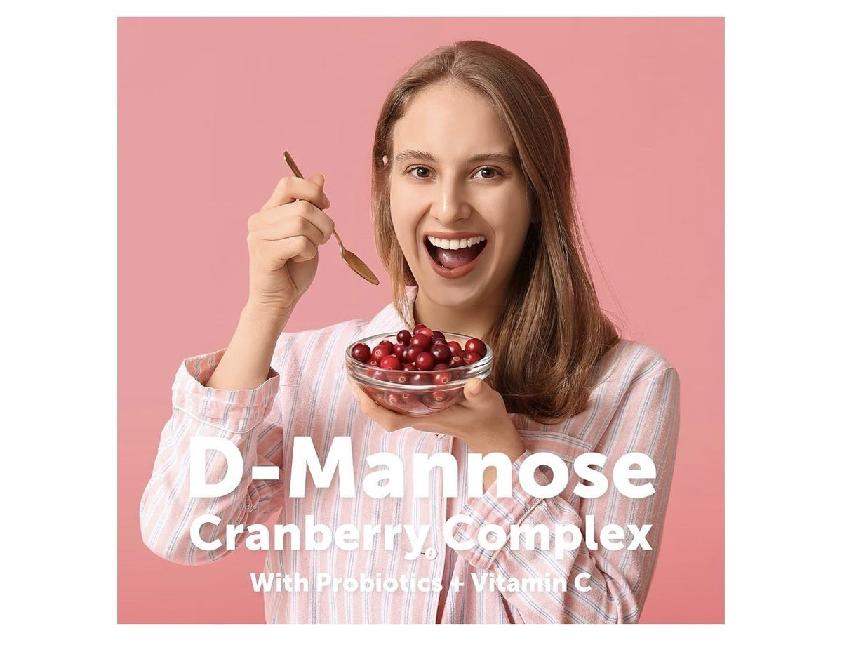 Micro Ingredients D Mannose 1,300mg Per Serving with Cranberry Probiotics 240cap