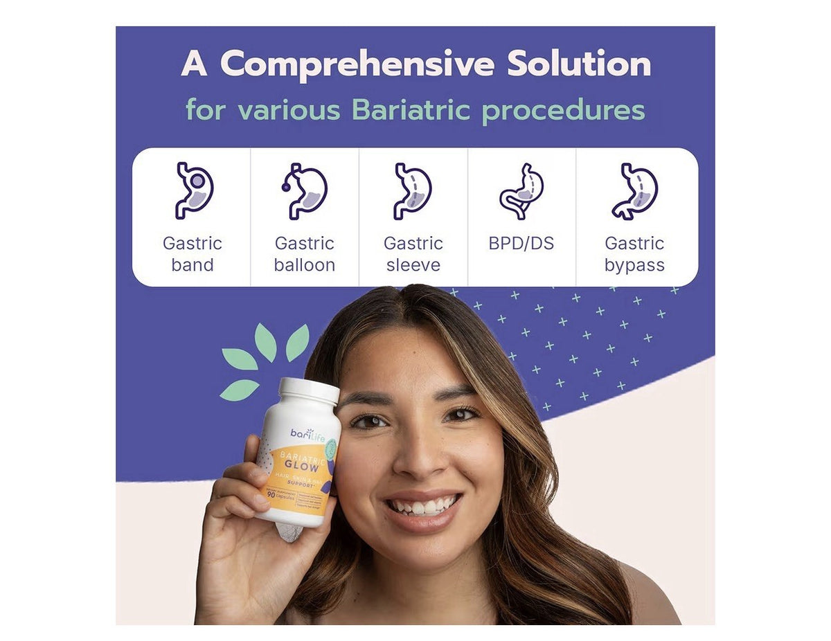 Bari Life Bariatric Glow Hair Skin Nails Support Supplement 90 Capsules