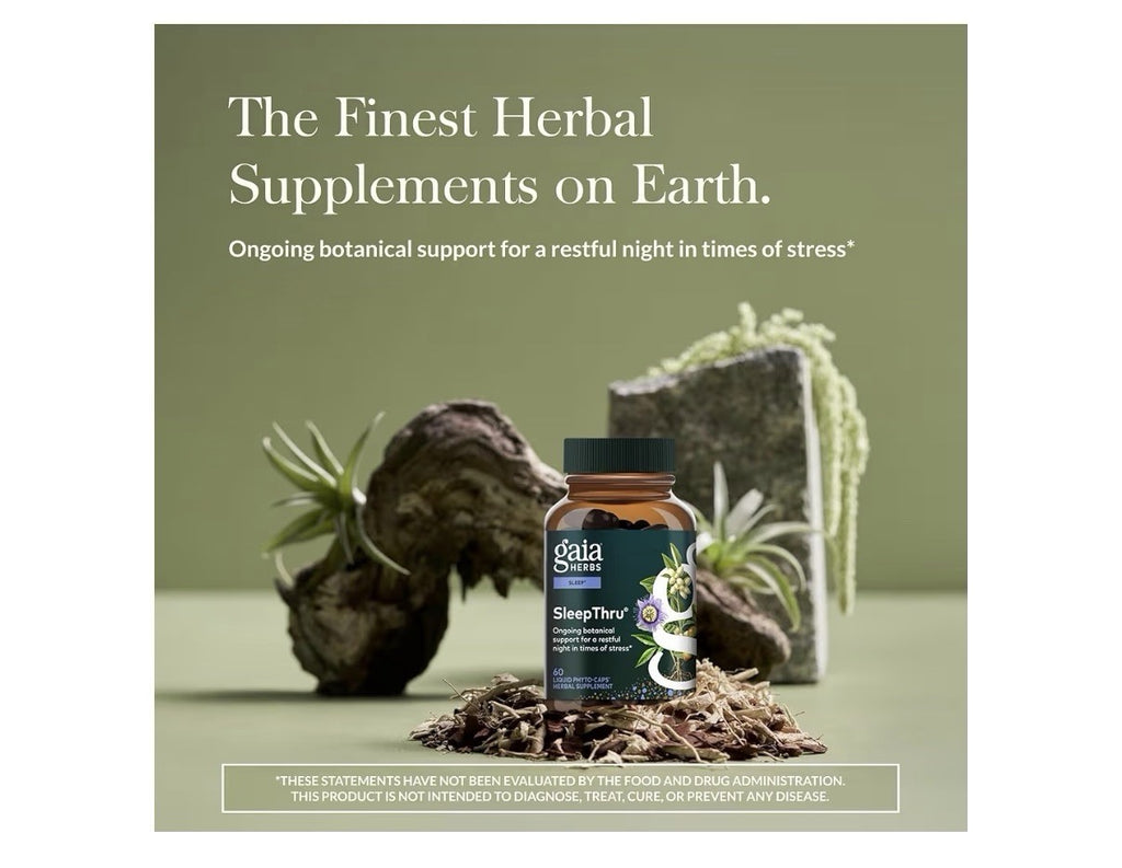 Gaia Herbs SleepThru Sleep Support Supplement with Ashwagandha Root 60 Capsules